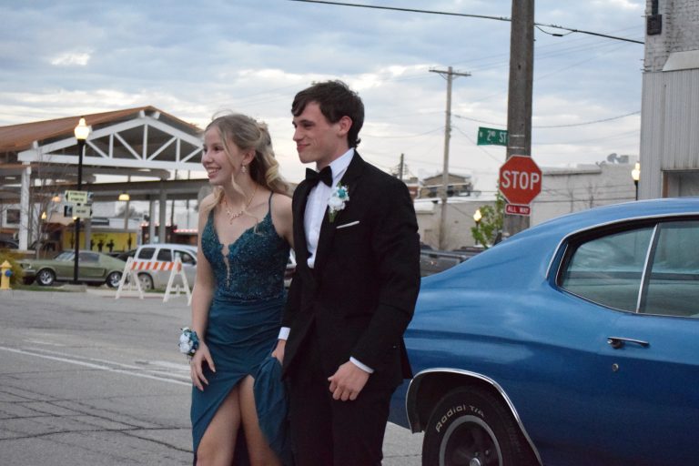 Students from West Franklin, Emma Cameron and Coy Link celebrate their 2025 high school prom. Laura Gulley